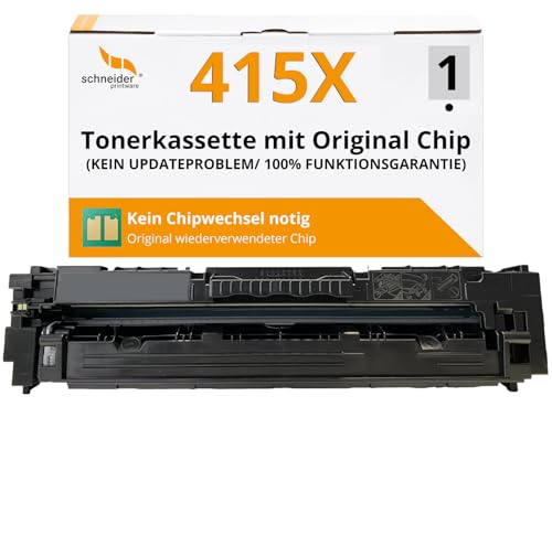 [Mit Original-Chip | wiederverwendet] Schneider Printware Toner kompatibel für HP 415X 415A W2030X schwarz für HP Color Laserjet Pro MFP M454 DN dw M479 dw fdn fdw fnw | Keine UPDATEPROBLEME| von schneiderprintware
