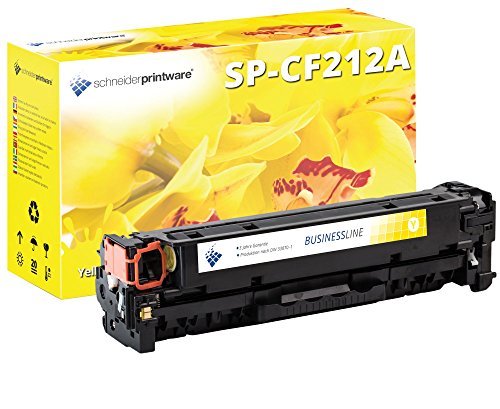 Schneiderprintware Toner | 35 Prozent mehr Seiten | kompatibel zu HP CF212A, 131X, 131A Toner gelb für HP Laserjet Pro 200 Color M251N, M251NW, M276N, M276NW von schneiderprintware