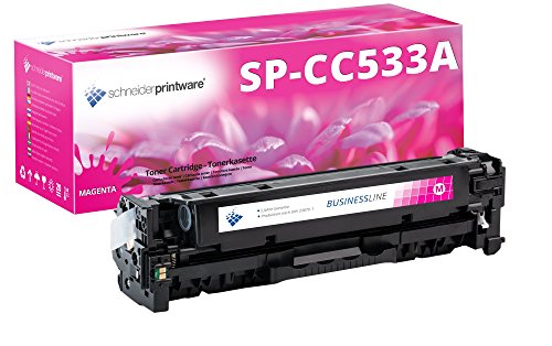 schneiderprintware Toner 30% mehr Druckleistung kompatibel zu CC533A Magenta für HP Color Laserjet CP2025 CP2025dn CP2025n CM2320fxi MFP CM2320nf MFP von schneiderprintware