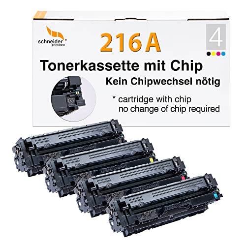 schneiderprintware wiederaufbereiteter Toner Multipack als Ersatz für HP 216a HP Color Laserjet Pro M155 MFP M182nw M182n M183fw W2410A W2411A W2412A W2413A von schneiderprintware