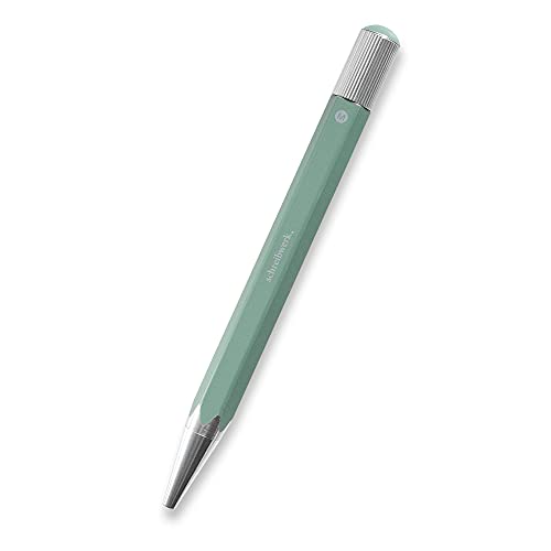 schreibwerk Kugelschreiber Drehmechanik grün - Aluminium-Körper - blaue Qualitäts-Mine von schreibwerk