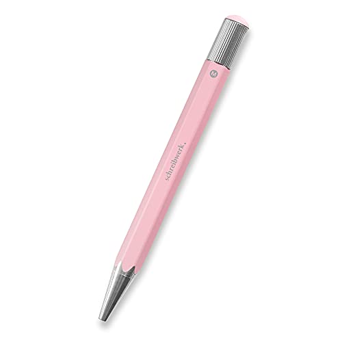 schreibwerk Kugelschreiber Drehmechanik rosa - Aluminium-Körper - blaue Qualitäts-Mine von schreibwerk