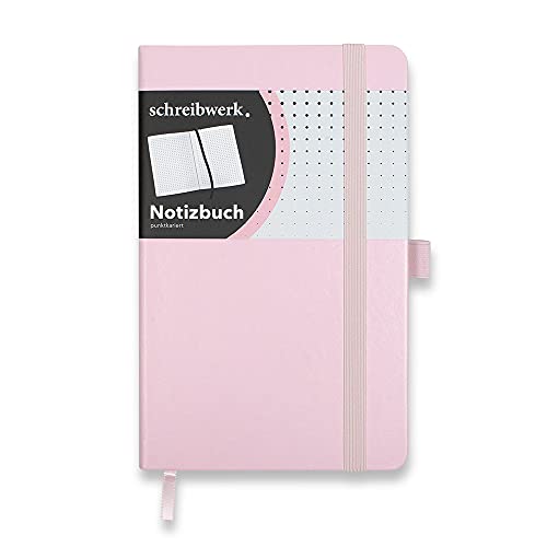 schreibwerk Notizbuch A5 dotted - 160 nummerierte Seiten - Hardcover rosa - Punktraster, Lesezeichen und Stiftschlaufe von schreibwerk
