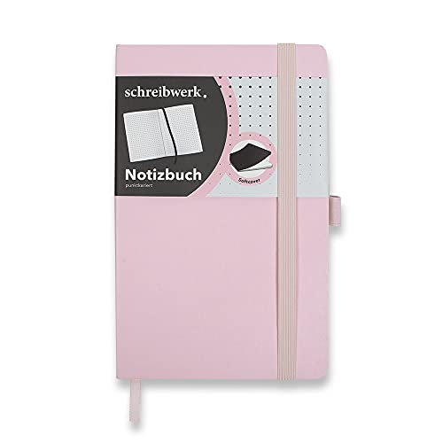 schreibwerk Notizbuch A5 dotted - 160 nummerierte Seiten - Softcover rosa - Punktraster, Lesezeichen und Stiftschlaufe von schreibwerk