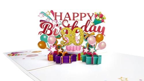 scicent Geburtstagskarte 30 Frau Pop-Up-Geburtstagskarten mit Umschlag Geburtstag Grußkarten Kreative Geburtstagsgeschenke mit Überraschungseffekt für Frauen Männer - 23117 von scicent