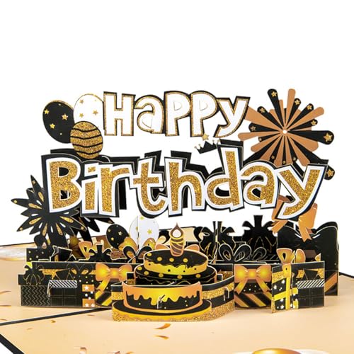 scicent Happy Birthday Karte Pop-Up Geburtstag Karten 3D Geburtstagskarte Lustige Geldgeschenk für Freunde Kreative Geburtstagskarten für Mädchen Junge mit Umschlag - 32114 von scicent