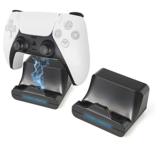 sciuU [2 Stück] Ladestation kompatibel mit PS5 DualSense Controller, Wandhalterung Ladestation und Ladekabel 1 m USB Type-C Kabel, Ladekabel Halterung mit LED-Indikator für Playstation 5 Gamepad von sciuU