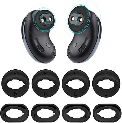 sciuU Ear Wing Tips, [4 Paare] Weiches Silikon-Ohrgel Kompatibel mit Samsung Galaxy Buds Live 2020 Earbuds Kopfhörer, Ersatz rutschfeste Anti-verlorene Ohr Flügelabdeckung, Schwarz von sciuU