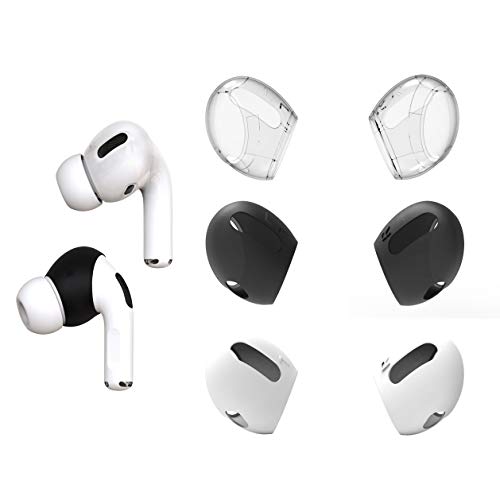 sciuU Fit in Case Kompatibel mit Airpods Pro, [3 Paare] Anti-Rutsch-Pads, Kopfhörer Schutzhülle flexibel aus weichem Gummi-Silikon für Apple AirPods 3 (Erschienen im Jahr 2019), Blanco & Claro & Negro von sciuU