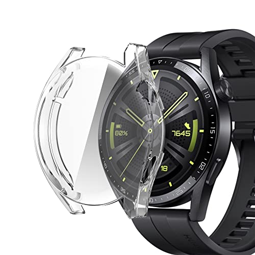 sciuU Hülle Kompatibel mit Huawei GT 3 46mm Smartwatch, Rundum Schutzhülle mit Displayschutzfolie, Flexible TPU-Gehäuse Case Schale Kompletter Schutz Cover für GT3, Klar von sciuU