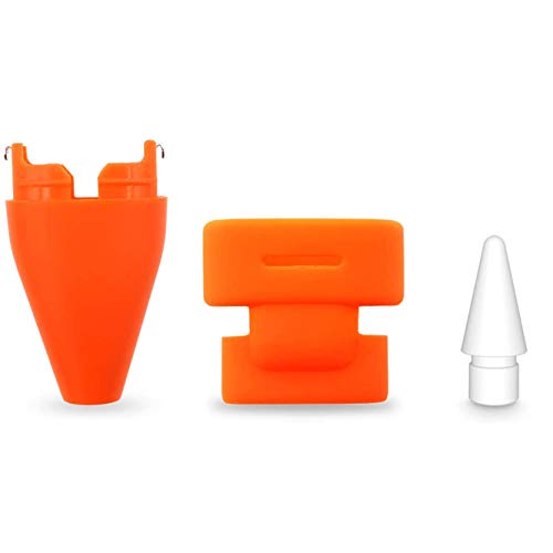 sciuU Set von Spitzen + Kappe Kompatibel mit Logitech Crayon Digitaler Zeichenstift, Ersatzzubehör Bleistiftspitze + Bleistiftspitzen Abdeckung Hülle + Schutzkappe Combo für Logitech Crayon, Orange von sciuU