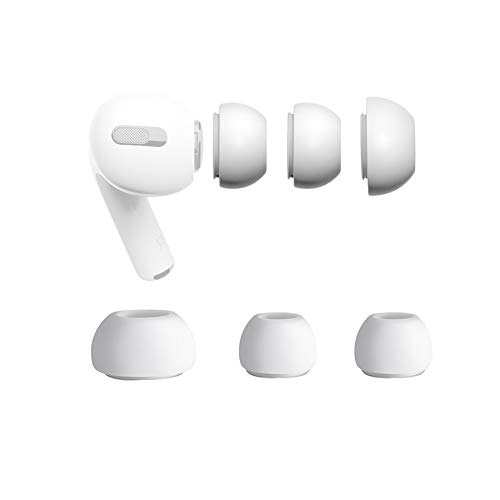 sciuU Silikon Ohrpolster Kompatibel mit Apple Airpods Pro, Ohrhörertips Ersatz Ohrhörer Earbuds Hülle, Silikon Soft Ohrhörer Pads Ohrpolster Ohrstöpsel Cover,Weiß,2 * M & 1 * L von sciuU