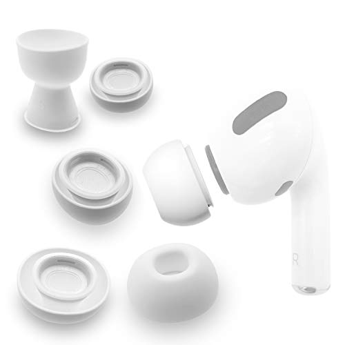 sciuU Silikon Ohrpolster Kompatibel mit Apple Airpods Pro, Ohrhörertips Ersatz Ohrhörer Earbuds Hülle, Silikon Soft Ohrhörer Pads Ohrpolster Ohrstöpsel Cover,Weiß,3 Paare - L/M/S von sciuU