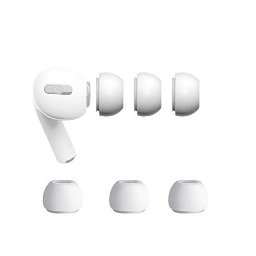 sciuU Silikon Ohrpolster Kompatibel mit Apple Airpods Pro, Ohrhörertips Ersatz Ohrhörer Earbuds Hülle, Silikon Soft Ohrhörer Pads Ohrpolster Ohrstöpsel Cover,Weiß,3 Paare - M von sciuU