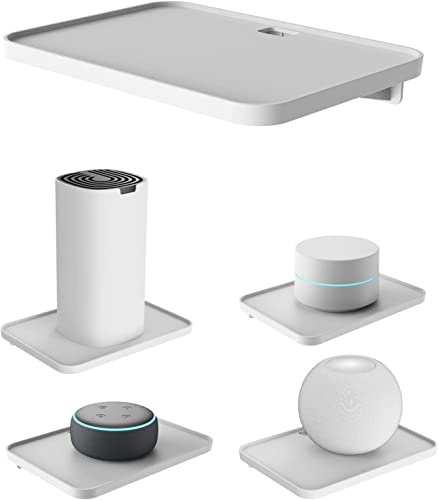 sciuU Universal Wandhalterung, Wandregal für Google Home Mini, Google WiFi, Kamera, Sonos, Intelligenter Lautsprecher, TP-Link, Mi Box, Apple TV, Netzwerk-Switches, Modems, Router, Weiß von sciuU