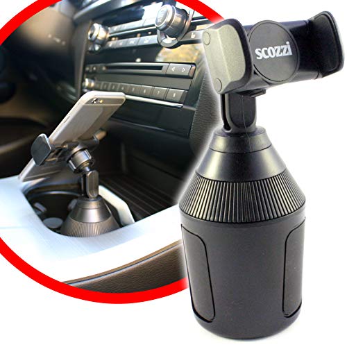 scozzi Handyhalterung Auto Getränkehalter Dosenhalter Handy KFZ Halterung Halter zB kompatibel mit Samsung S24 S23 S22 S21 S20 A55 A54 A53 A35 für iPhone 15 14 13 12 11 XR FE Plus Ultra Mini Lite Pro von scozzi