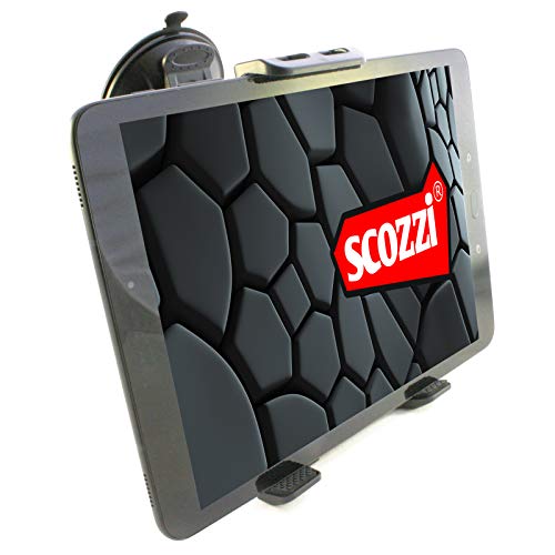 scozzi Tablet Halterung Auto Saugnapf Scheibe vorne KFZ Halterung Halter z.B. kompatibel mit Apple iPad,Lenovo,Samsung Galaxy Tab S9 S8 S7 S6 A7 A E P12 P11 Yoga 13 11 M10 M8 FE Lite Air Mini Plus Pro von scozzi