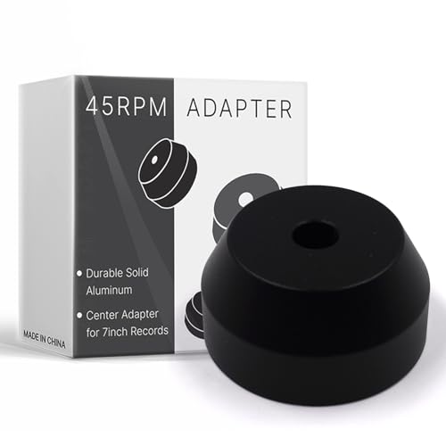 BlueJanyee 45 U/min Schwarzer Adapter Robuster Aluminium-Mitteladapter für 17,8 cm (7 Zoll) Schallplatten von sdroceRyaM