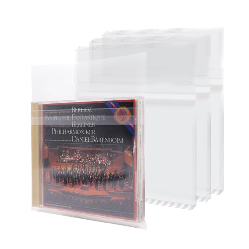 sdroceRyaM 50PCS CD Außenhüllen Klare Plastik CD Außenhüllen Plastik Schutzhüllen Anti-Statisch für CD und DVD Lagerung von sdroceRyaM