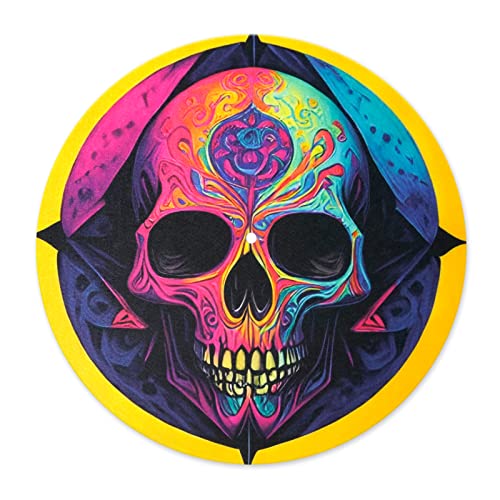 sdroceRyaM Plattenspielermatte, 30,5 cm, Schallplattenmatte, Filz, Totenkopf-Muster, antistatische Rutschmatte für Vinyl-LP, DJ, Plattenspieler, reduziert Vibrationen und verbesserte Klangklarheit, sdroceRyaM Plattenspielermatte, 30,5 cm, Schallplattenmatte, Filz, Totenkopf-Muster, antistatische Rutschmatte für Vinyl-LP, DJ, Plattenspieler, reduziert Vibrationen und verbesserte Klangklarheit, von sdroceRyaM