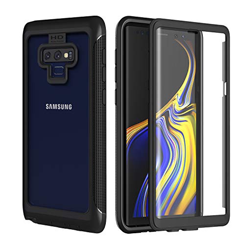 Seacosmo Samsung Galaxy Note 9 Hülle, Stoßfest Note 9 Case 360 Grad vollschutz Cover Rugged Handyhülle Note 9 mit eingebautem Displayschutz, Schwarz von seacosmo