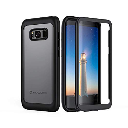 seacosmo Galaxy S8 Plus Hülle, 360 Grad vollschutz S8 Plus Case Rugged Clear Handyhülle S8 Plus mit integriertem Displayschutz, Schwarz von seacosmo