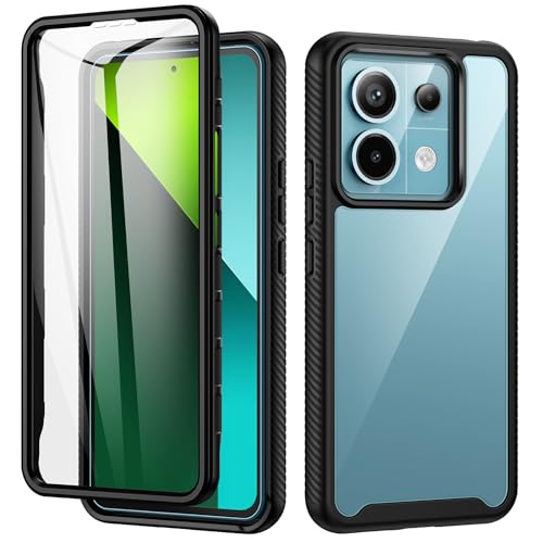 seacosmo Hülle für Xiaomi Redmi Note 13 Pro 5G / Poco X6, Stoßfest Handyhülle redmi Note 13 Pro 360 Grad vollschutz Cover Rugged Schutzhülle mit eingebautem Displayschutz, Schwarz von seacosmo