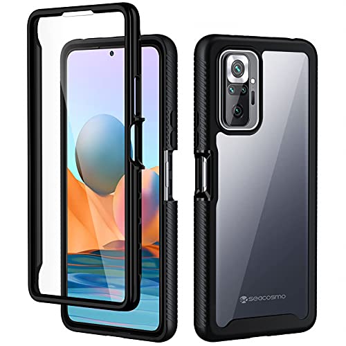 seacosmo Kompatibel mit Xiaomi redmi Note 10 Pro Hülle, Stoßfest Handyhülle Xiaomi redmi Note 10 Pro 360 Grad vollschutz Cover Rugged Schutzhülle Note 10 Pro Max mit eingebautem Displayschutz von seacosmo