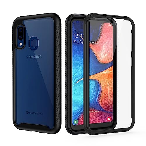 seacosmo Samsung A20E Hülle, Stoßfest Cover A20E 360 Grad vollschutz Handyhülle Rugged Schutzhülle A20E mit eingebautem Displayschutz, Schwarz von seacosmo