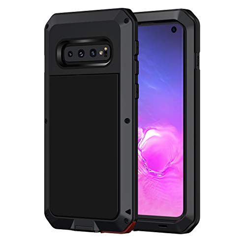 seacosmo für Samsung Galaxy S10 Hülle, Aluminium Stoßfest Handyhülle Doppelte Schutz Outdoor Case Robust Schutzhülle für S10, Schwarz seacosmo für Samsung Galaxy S10 Hülle, Aluminium Stoßfest Handyhülle Doppelte Schutz Outdoor Case Robust Schutzhülle für S10, Schwarz von seacosmo