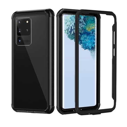 seacosmo Samsung Galaxy S20 Ultra Hülle, Stoßfest Cover S20 Ultra 360 Grad Vollschutz Handyhülle Rugged Schutzhülle S20 Ultra mit eingebautem Vorderseite (ohne Displayschutz), Schwarz von seacosmo
