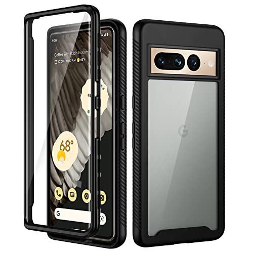 seacosmo für Google Pixel 7 Pro Hülle [mit Eingebautem Displayschutz] 360 Grad vollschutz Pixel 7 Pro Case Stoßfest Rugged Handyhülle, Schwarz von seacosmo