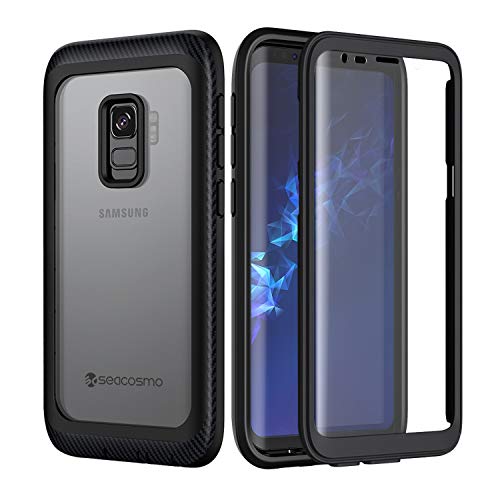seacosmo für S9 Hülle, 360 Grad vollschutz Handyhülle S9 Fallschutz Clear Case mit integriertem Displayschutz Schutzhülle, Schwarz von seacosmo