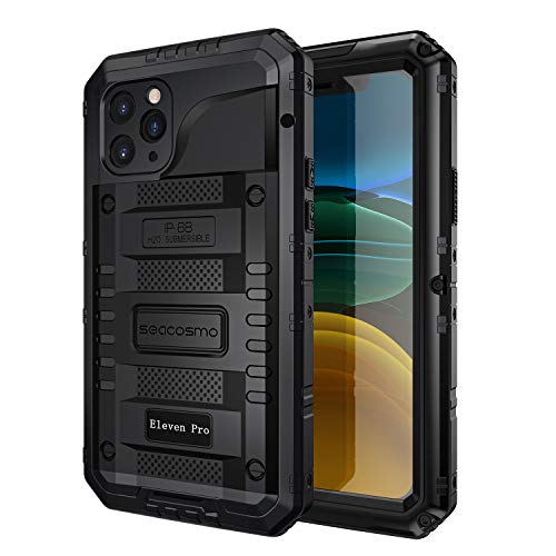 seacosmo iPhone 11 Pro Wasserdicht Hülle, Militärstandard Schutzhülle mit Eingebautem Displayschutz Stoßfest Metall Handyhülle für iPhone 11 Pro, Schwarz seacosmo iPhone 11 Pro Wasserdicht Hülle, Militärstandard Schutzhülle mit Eingebautem Displayschutz Stoßfest Metall Handyhülle für iPhone 11 Pro, Schwarz von seacosmo