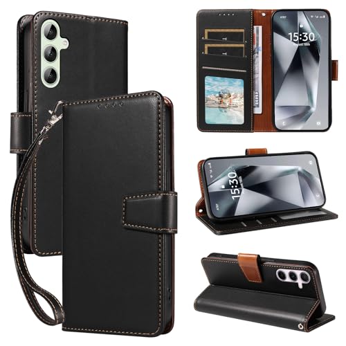 Kompatibel mit Samsung A56 Handyhülle, magnetischer Schutz, Leder, Brieftaschen-Klapphülle für Samsung A56, TPU, stoßfest, langlebig, Schutzhülle für Galaxy A565G, mit RFID-Blockierung, Schwarz Kompatibel mit Samsung A56 Handyhülle, magnetischer Schutz, Leder, Brieftaschen-Klapphülle für Samsung A56, TPU, stoßfest, langlebig, Schutzhülle für Galaxy A565G, mit RFID-Blockierung, Schwarz von seaoppn