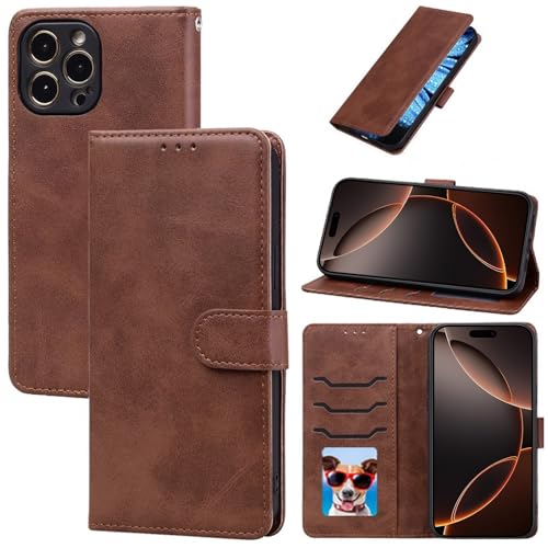 Kompatibel mit iPhone 16 Pro Max Hülle, Schutzhülle aus echtem Leder mit stoßfester TPU-Schale, Magnetverschluss, I16 Pro MaxCase mit Kartenhalter, Kickstand und RFID-Blockierung Kompatibel mit iPhone 16 Pro Max Hülle, Schutzhülle aus echtem Leder mit stoßfester TPU-Schale, Magnetverschluss, I16 Pro MaxCase mit Kartenhalter, Kickstand und RFID-Blockierung von seaoppn