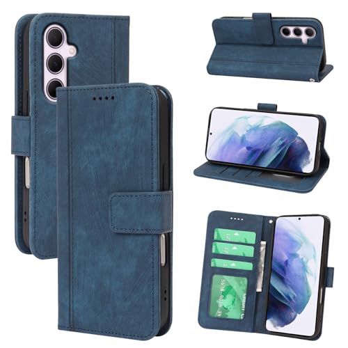 Leder Wallet Case für Samsung A56, Flip Magnetic Protective Shockproof and Stand Feature A56 Sam Sung Phone Case, TPU Shell Galaxy A 56 Phone Cases with Card Holder Blue Leder Wallet Case für Samsung A56, Flip Magnetic Protective Shockproof and Stand Feature A56 Sam Sung Phone Case, TPU Shell Galaxy A 56 Phone Cases with Card Holder Blue von seaoppn