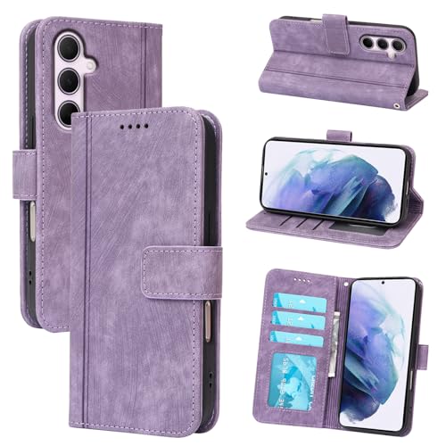 Leder Wallet Case für Samsung A56, Flip Magnetic Protective Shockproof and Stand Feature A56 Sam Sung Phone Case, TPU Shell Galaxy A 56 Phone Cases with Card Holder Purple Leder Wallet Case für Samsung A56, Flip Magnetic Protective Shockproof and Stand Feature A56 Sam Sung Phone Case, TPU Shell Galaxy A 56 Phone Cases with Card Holder Purple von seaoppn
