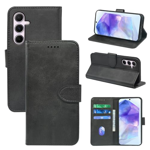 Schutzhülle für Samsung S24 FE, PU-Leder, Brieftasche, Galaxy S24 FE, Handyhülle mit stoßfester TPU-Schale, magnetische Schutzhülle mit Standfunktion, kompatibel mit Samsung S24FE, Schwarz Schutzhülle für Samsung S24 FE, PU-Leder, Brieftasche, Galaxy S24 FE, Handyhülle mit stoßfester TPU-Schale, magnetische Schutzhülle mit Standfunktion, kompatibel mit Samsung S24FE, Schwarz von seaoppn