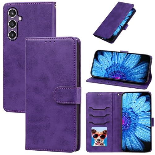 Schutzhülle für Samsung S24 FE, luxuriöses PU-Leder, Brieftasche mit TPU-Innenschale, S24 FE-Hülle, magnetisch, Rundumschutz, Standfunktion, Anti-Drop, Kartenhalter, Violett Schutzhülle für Samsung S24 FE, luxuriöses PU-Leder, Brieftasche mit TPU-Innenschale, S24 FE-Hülle, magnetisch, Rundumschutz, Standfunktion, Anti-Drop, Kartenhalter, Violett von seaoppn