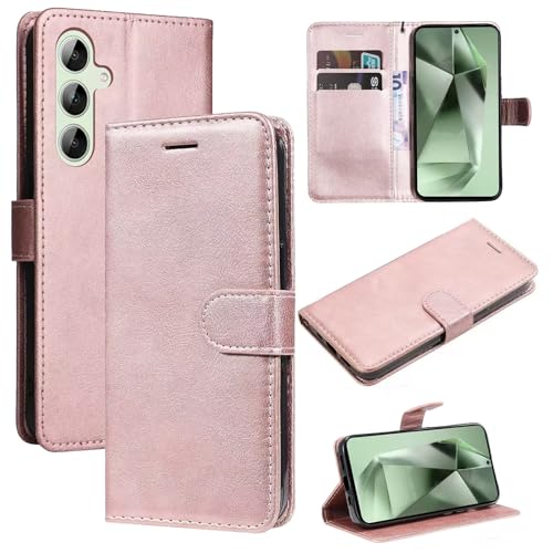 Schutzhülle für Samsung S24 FE mit Magnetschutz, PU-Leder, Brieftasche, Sam S24 FE, 2 Kartenfächer, Standfunktion, RFID-Blockierung, mit TPU-Innenschale, Rundumschutzhülle für S24FE, Rosa Schutzhülle für Samsung S24 FE mit Magnetschutz, PU-Leder, Brieftasche, Sam S24 FE, 2 Kartenfächer, Standfunktion, RFID-Blockierung, mit TPU-Innenschale, Rundumschutzhülle für S24FE, Rosa von seaoppn