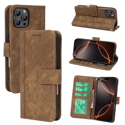 Schutzhülle für iPhone 16 Pro Max, Rundum-Schutzhülle aus echtem Leder, 16 Pro Max, Handyhülle mit TPU-Innenschale, Kartenfächern, Kickstand und Magnetverschluss, iPhone 16Pro MaxCase für Damen Schutzhülle für iPhone 16 Pro Max, Rundum-Schutzhülle aus echtem Leder, 16 Pro Max, Handyhülle mit TPU-Innenschale, Kartenfächern, Kickstand und Magnetverschluss, iPhone 16Pro MaxCase für Damen von seaoppn