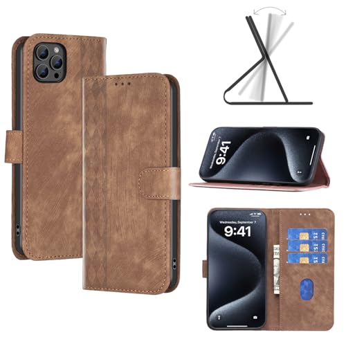 Schutzhülle für iPhone 16 Pro Max, Rundumschutz aus echtem Leder, I16 ProMax Handyhülle mit TPU-Innenschale, Kartenfächern, Ständer und Magnetverschluss, 16 Pro Max Handyhüllen für Damen, Herren und Schutzhülle für iPhone 16 Pro Max, Rundumschutz aus echtem Leder, I16 ProMax Handyhülle mit TPU-Innenschale, Kartenfächern, Ständer und Magnetverschluss, 16 Pro Max Handyhüllen für Damen, Herren und von seaoppn