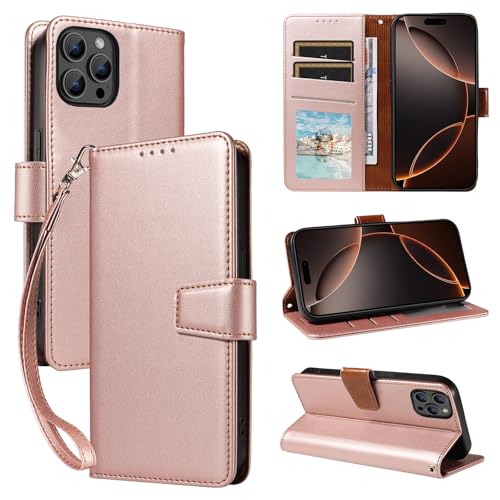 Schutzhülle für iPhone 16 Pro Max, magnetischer Schutz, RFID-Blockierung, 3 Kartenfächer, stoßfeste TPU-Schale, iPhone 16 Pro Max, Klappetui, Premium-PU-Leder, Rosa Schutzhülle für iPhone 16 Pro Max, magnetischer Schutz, RFID-Blockierung, 3 Kartenfächer, stoßfeste TPU-Schale, iPhone 16 Pro Max, Klappetui, Premium-PU-Leder, Rosa von seaoppn