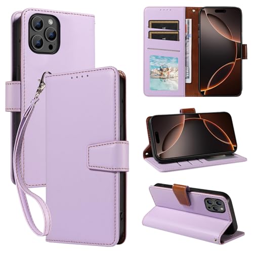 Schutzhülle für iPhone 16 Pro Max, magnetischer Schutz, RFID-Blockierung, 3 Kartenfächer, stoßfeste TPU-Schale, iPhone 16 Pro Max, Klapphülle, Premium-PU-Leder, Violett Schutzhülle für iPhone 16 Pro Max, magnetischer Schutz, RFID-Blockierung, 3 Kartenfächer, stoßfeste TPU-Schale, iPhone 16 Pro Max, Klapphülle, Premium-PU-Leder, Violett von seaoppn
