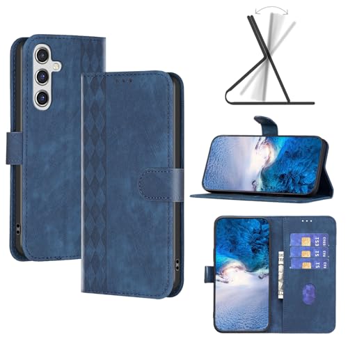 Wallet Case für Samsung S24 FE, Luxus Leder Wallet Book Flip S24 FE Hülle, TPU Rundumschutz Innenschale Sam Sung S24FE Hüllen mit Standfunktion Kartenfächern und Magnetverschluss Blau Wallet Case für Samsung S24 FE, Luxus Leder Wallet Book Flip S24 FE Hülle, TPU Rundumschutz Innenschale Sam Sung S24FE Hüllen mit Standfunktion Kartenfächern und Magnetverschluss Blau von seaoppn