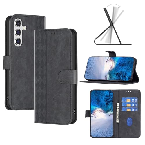 Wallet Case für Samsung S24 FE, Luxus Leder Wallet Book Flip S24 FE Hülle, TPU Rundumschutz Innenschale Sam Sung S24FE Hüllen mit Standfunktion Kartenfächern und Magnetverschluss Schwarz Wallet Case für Samsung S24 FE, Luxus Leder Wallet Book Flip S24 FE Hülle, TPU Rundumschutz Innenschale Sam Sung S24FE Hüllen mit Standfunktion Kartenfächern und Magnetverschluss Schwarz von seaoppn