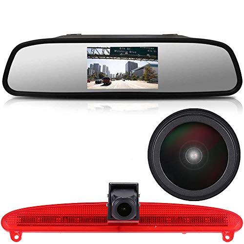 Mit 4.3 Zoll Rückspiegel, Super HD 1280p Auto Dritte Dach Top Mount Bremse Lampe Licht Rückansicht Backup-Kamera für IVECO Daily 6 Transporter Baujahr 2015-2017 Bremslicht Light Brake Stoplampe von sedodogo