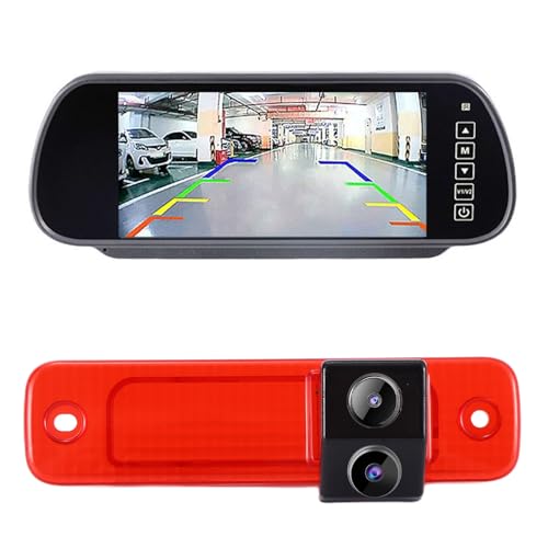 Mit 7 Zoll Rückspiegel Monitor, Nachtsicht HD Doppelkameras Einparkhilfe Kamera Bremsleuchte Rückfahrkamera Ersatz für Ford Transit Hecktur Transporter Van 3/Ford Transit MK7 Tourneo/Furgon MK4 von sedodogo