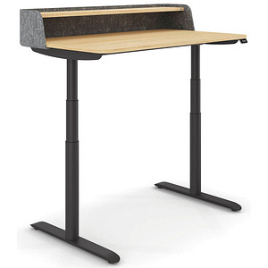 sedus desk home elektrisch höhenverstellbarer Schreibtisch eiche rechteckig, T-Fuß-Gestell schwarz 120,0 x 70,0 cm von sedus